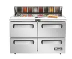 image of Migali C-SP60-16-D-HC 60" 2-Section Sandwich/Salad Prep Table w/ 4 Drawers, 16 Pans, Stainless Steel