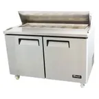 image of Migali C-SP60-16-HC 60" Two Section Sandwich/Salad Prep Table w/ 2 Doors, 16 Pans