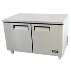 image of Migali C-U60R-HC 60" 2-Door Undercounter Refrigerator, Stainless Steel, 18.2 cu. ft., Rear Mount