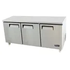image of Migali C-U72R-HC 72" Three Section Undercounter Refrigerator w/ 3 Doors, 24.5 cu. ft.