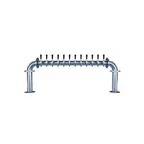 image of Micro Matic BG-U-12KR U Draft Beer Tower, 52-3/4" W x 18-7/8" H, Glycol, 12‑Tap 304 Stainless Steel
