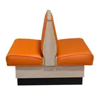 image of MKLD 48-LAM-TM-D Double Plain Back Restaurant Booth, 48"L x 48"H, Upholstered Seat and Back, Laminated Frame
