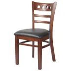 image of MKLD A6026 V European Beechwood Side Chair, Ladder Back with Square Cutouts, Veneer Seat