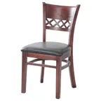 image of MKLD A6230 V Indoor Side Chair with Criss Cross back and Veneer Seat, European Beechwood Frame 