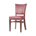 image of MKLD A6241-DB BV Indoor Custom Chair with Upholstered Back and Seat, Black Vinyl, Beechwood Frame