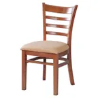 image of MKLD A6241 V Indoor Side Chair with Ladder Back and Veneer Seat, European Beechwood Frame 
