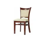 image of MKLD A6242-DA BV Indoor Custom Chair with Upholstered Back and Seat, Black Vinyl, Beechwood Frame