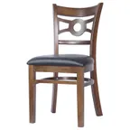 image of MKLD A6246 V Indoor Side Chair with Bow Tie Back and Veneer Seat, Beechwood Frame