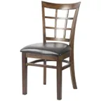 image of MKLD A6290 V Indoor Side Chair with Window Pane Back and Veneer Seat, Beechwood Frame