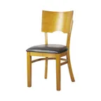 image of MKLD A6854 V Indoor Side Chair with Solid Wood Back and Veneer Seat, Beechwood Frame