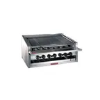 image of Magikitchn APM-RMB-672CR 72" Low Profile Countertop Gas Charbroiler, Cast Iron Radiant, 240.000 BTU