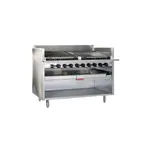 image of Magikitchn FM-RMB-672CR 72" Floor Gas Charbroiler w/ Cast Iron Radiant, Open Cabinet, 240.000 BTU