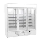 image of Beverage Air MMF72HC-5-W 75" 3 Glass Door Merchandiser Freezer in White, 68.5 cu. ft.