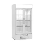 image of Beverage Air MMR35HC-1-W 39" Two Glass Door Merchandiser Refrigerator in White, 36.87 cu. ft.