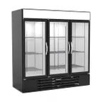 image of Beverage Air MMRF72HC-1-B-BW 75" 3 Glass Door Dual Temp Merchandiser in Black, 19.62 / 44.85 cu. ft.
