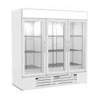 image of Beverage Air MMRF72HC-1-B-WW 75" 3 Glass Door Dual Temp Merchandiser in White, 19.62 / 44.85 cu. ft.