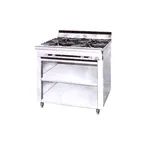 image of Montague Company 36-5A 36" Gas Heavy Duty Range w/ (4) Open Burners, Open Cabinet Base, 120.000 BTU