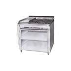 image of Montague Company 36-6 36" Gas Heavy Duty Range w/ (4) Open Burners, 12" Griddle, Open Cabinet Base, 135.000 BTU