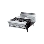 image of Montague Company C24-559 24" Countertop Gas Heavy Duty Range w/ (2) Open Burners, (2) Hot Tops, 90.000 BTU