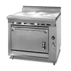 image of Montague Company M36-15 36" Gas Heavy Duty Range w/ (1) French Top, (1) Even Heat Hot Top, Modular Stand Base, 75.000 BTU