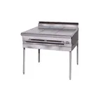 image of Montague Company M36-9E 36" Gas Heavy Duty Range w/ (3) Even Heat Hot Tops, Modular Stand Base, 60.000 BTU