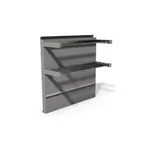 image of Montague Company TDHS-12 12" x 36" Stainless Steel Backguard Flue Riser with Double Tubular Shelves