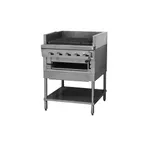 image of Montague Company UFSM-48C 48" Floor Gas Ceramic Briquettes Charbroiler w/ Stand, 180.000 BTU