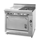 image of Montague Company V136-11 36" Gas Heavy Duty Range w/ (2) Open Burners, (1) Even Heat Hot Top, Convection Oven, 135.000 BTU