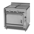 image of Montague Company V136-12PL Gas 36" Heavy Duty Range w/ 18" Plancha Griddle, (1) French Top, Convection Oven, 90.000 BTU