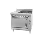 image of Montague Company V136-4G 36" Gas Heavy Duty Range w/ (4) Open Burners, (1) Gradient Heat Hot Top, Convection Oven, 178.500 BTU