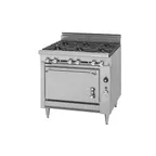 image of Montague Company V136-5 36" Gas Heavy Duty Range w/ (6) Open Burners, Convection Oven, 220.000 BTU