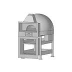 image of Marra Forni EF140G Wood / Coal / Gas Fired Pizza Oven w/ Brick Deck & Dome, Enclosed Facade