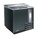 image of IKON IBC-36 Deep Well Flat Top Bottle Cooler w/ Sliding Lid, Bottle Opener, Black Exterior