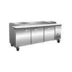 image of IKON IPP94-6D 94" 3-Section Refrigerated Pizza Prep Table w/ 6 Drawers, (12) 1/3 GN pans