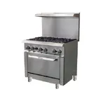 image of IKON IR-6-36 36" Gas Restaurant Range w/ (6) Open Burners, (1) Static Oven, 213.000 BTU