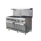 image of IKON IR-6B-24RB-60 60" Gas Restaurant Range w/ (6) Open Burners, 24" Radiant Broiler, (2 Static Ovens, 316.000 BTU