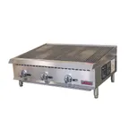 image of IKON IRB-36 36" Countertop Gas Radiant Charbroiler w/ (3) Burners, 105.000 BTU
