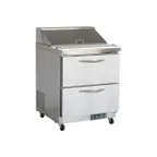 image of IKON ISP29-2D 28" One Section Sandwich / Salad Prep Table w/ 2 Drawers, 8 Pans