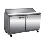 image of IKON ISP48 48" Two Section Sandwich / Salad Prep Table w/ 2 Doors, 12 Pans