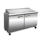 image of IKON ISP48M 48" Two Section Mega Top Sandwich / Salad Prep Table w/ 2 Doors, 18 Pans