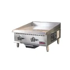 image of IKON ITG-24 24" Countertop Gas Griddle, Thermostatic Controls, 1" Steel Plate, 60.000 BTU