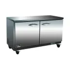 image of IKON IUC36R 36" Two Section Undercounter Refrigerator, Stainless Steel, 2 Solid Doors, 7.7 cu. ft.