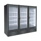 image of Kool-It KGR-78 81" 3-Section Black Merchandiser Refrigerator with Glass Door