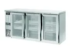 image of Kool-It Signature KNB-72-2SG Refrigerated Back Bar Cabinet w/ 19.6 Cu Ft, 3 Glass Doors