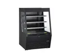 image of Kool-It KOM-48XBK 50"  Self-Serve Vertical Open Air Merchandiser in Black, 3 Shelves, w/ Night Curtain, 15 cu. ft.