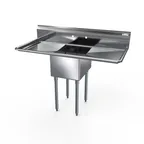 image of NBR Equipment 1SG-182414LR24 66" One Compartment Sink, 18"W x 24"L Bowl With 2 Drainboards