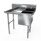 image of NBR Equipment 1SS-181814L18 40" One Compartment Sink, 18"W x 18"L Bowl With Left-Hand Drainboards