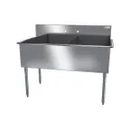 image of NBR Equipment 2BSG-2424 51" S.Steel Two Compartment Sink Without Drainboard, 24"W x 24"L Bowl