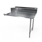 image of NBR Equipment CDT-24R-16 24" Clean Straight Dishtable w/ Right Table, 10" Backsplash, Steel Legs