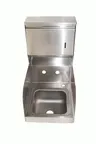 image of NBR Equipment HS1-W2-LR-TD 9" Wall Mounted Hand Sink without Faucet / with Soap&Towel Dispenser-18 g